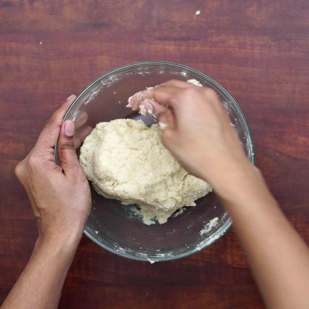 mixing to a dough