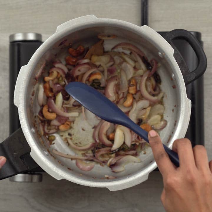 sautéing onions until soft