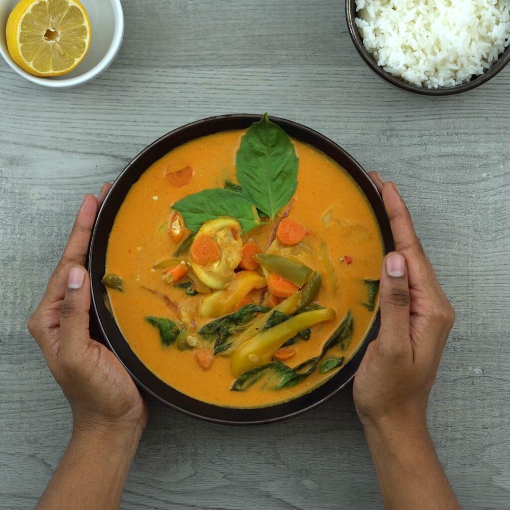Serving Thai Red Curry