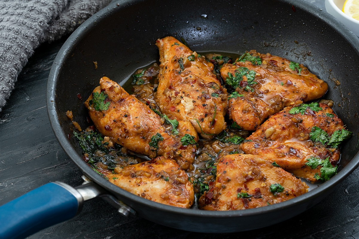 Garlic Butter Chicken Breast in a pan