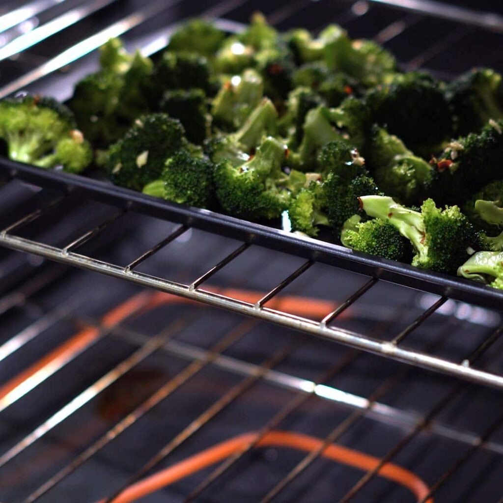 baking broccoli in an oven