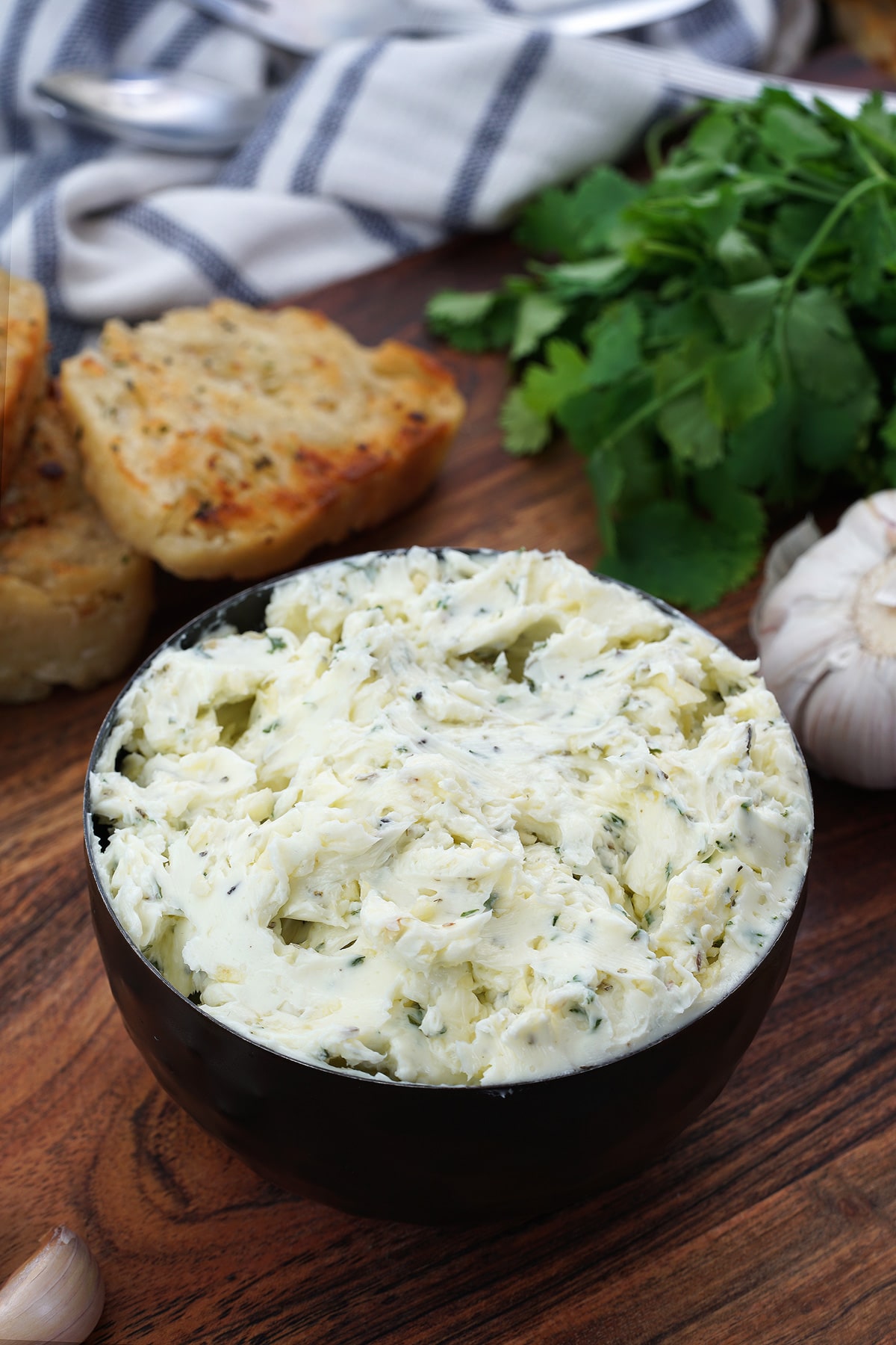 Garlic butter in a cup