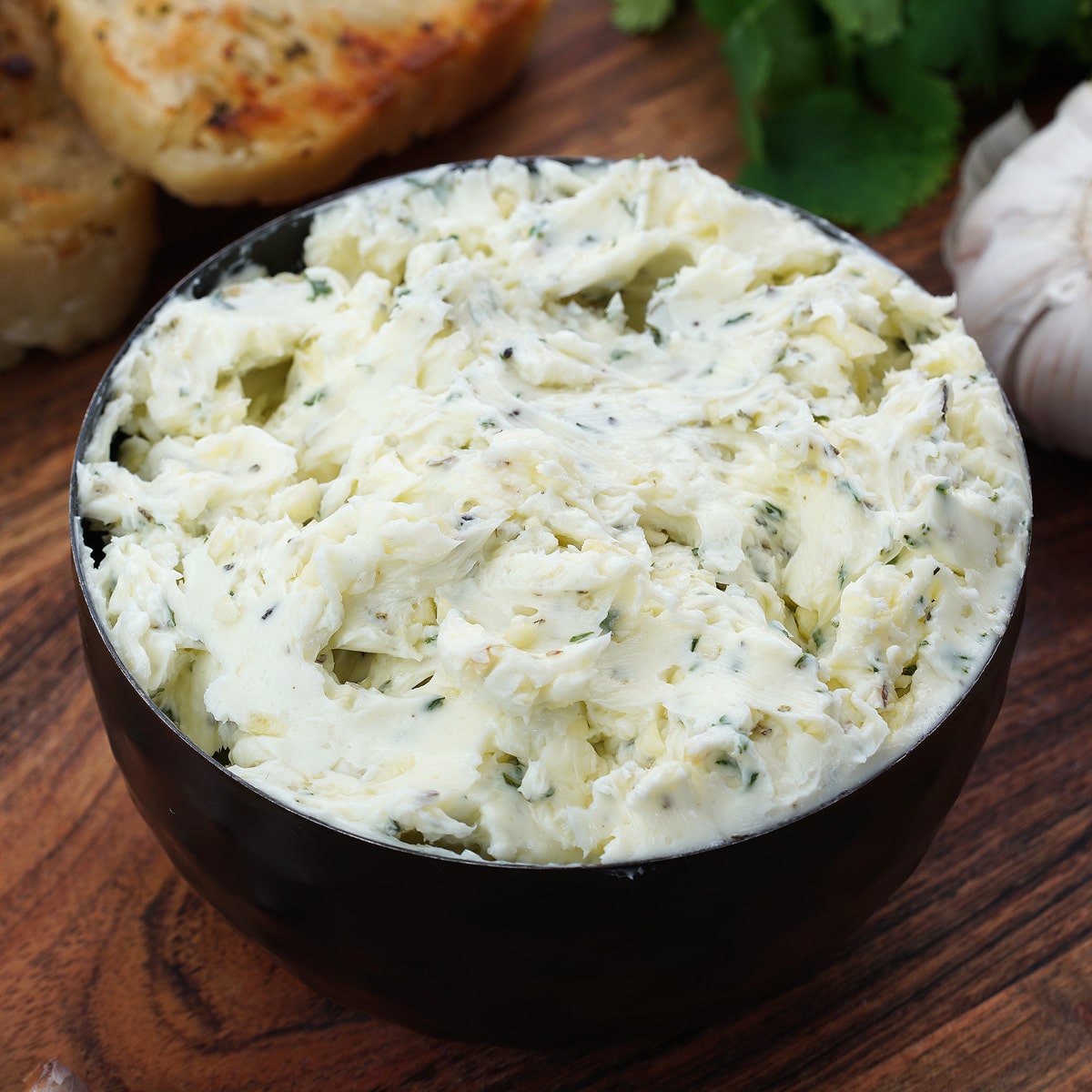 Garlic butter in a cup