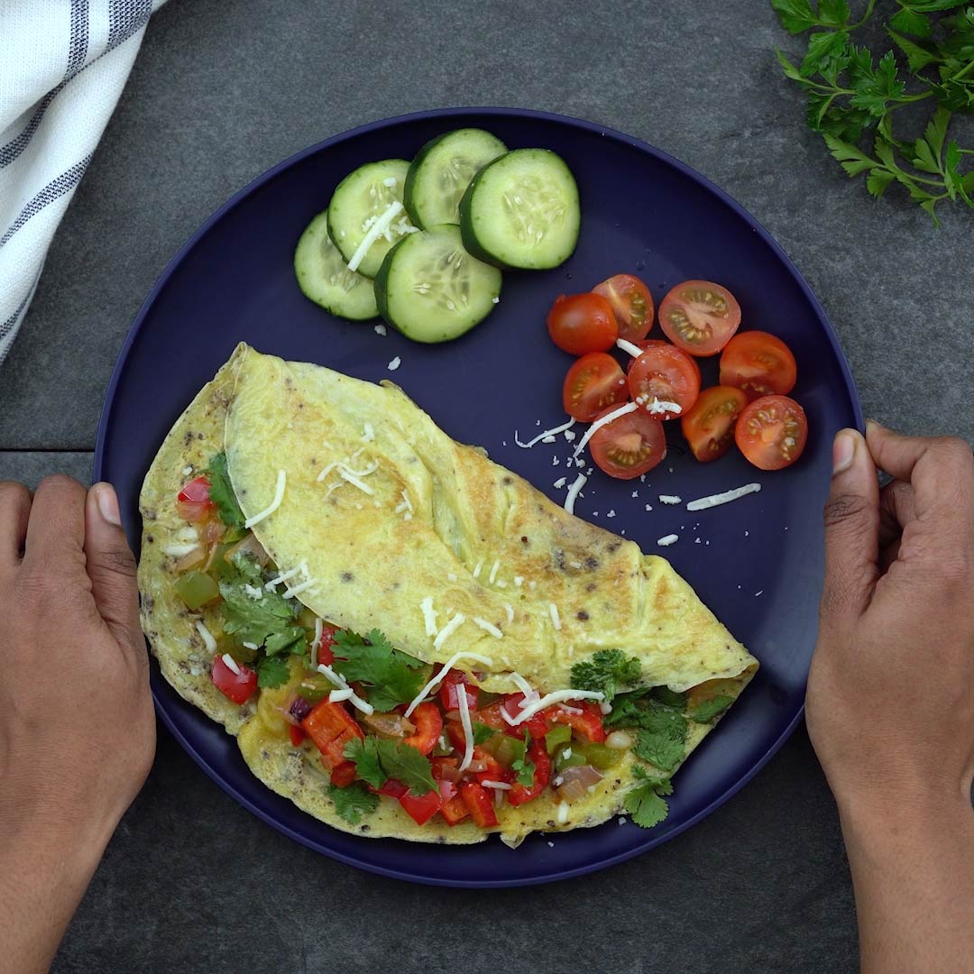 Serving the Omelette in a plate
