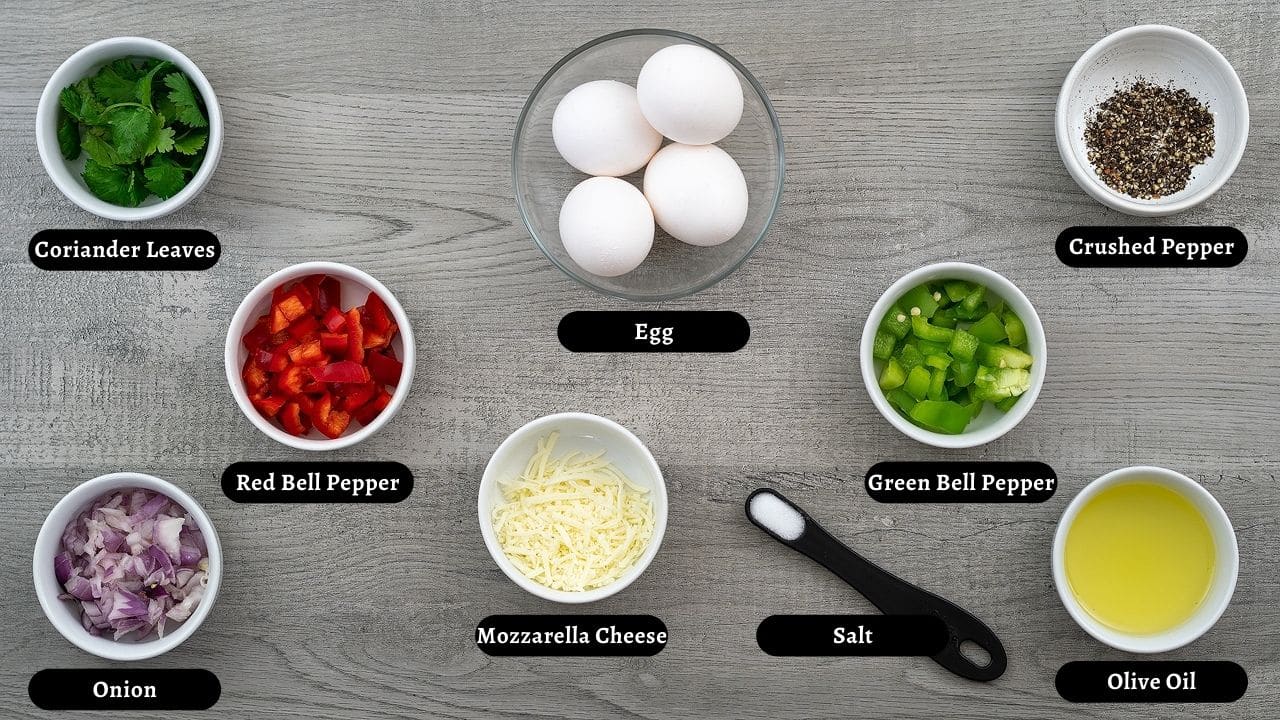 Omelette Ingredients on a table
