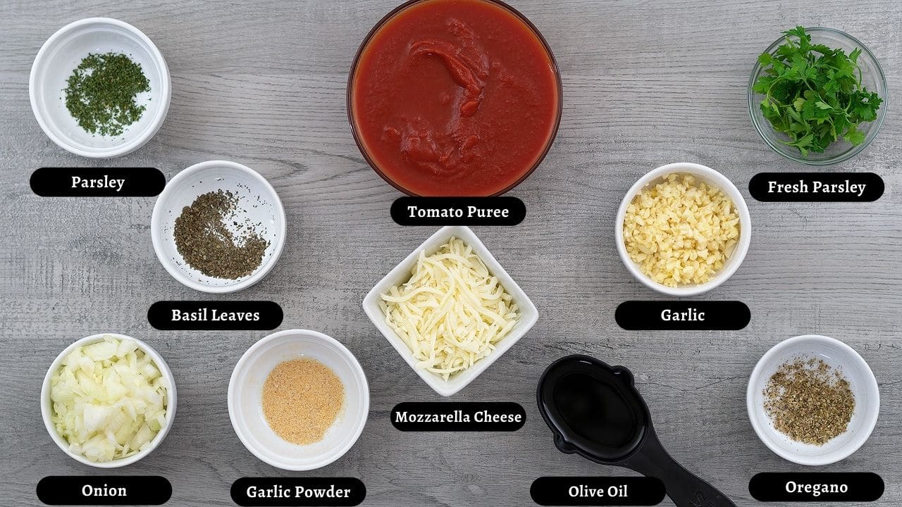 Chicken Parmesan Ingredients on a table