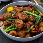 Kung Pao Shrimp in a serving bowl