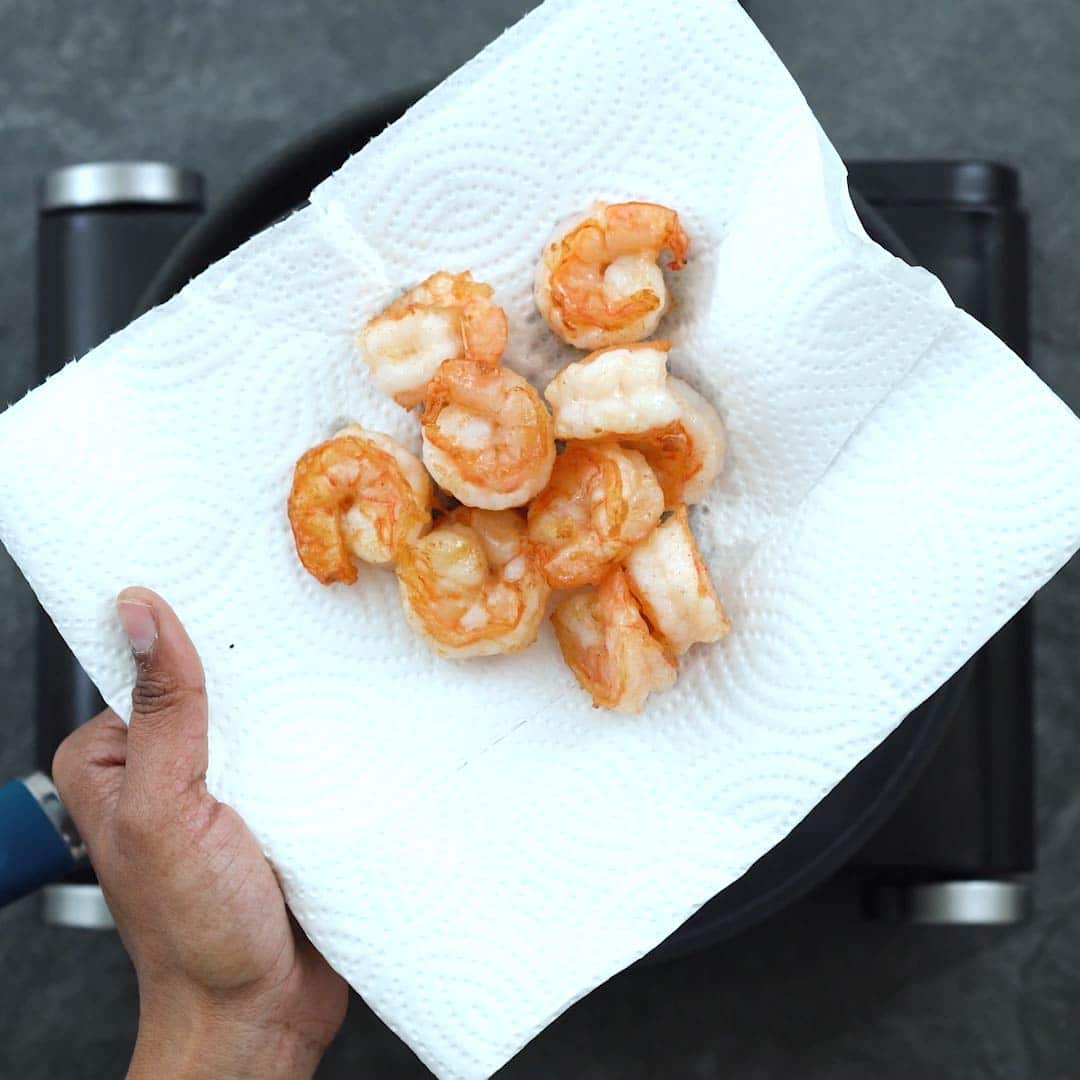 Fried soft and juicy shrimp