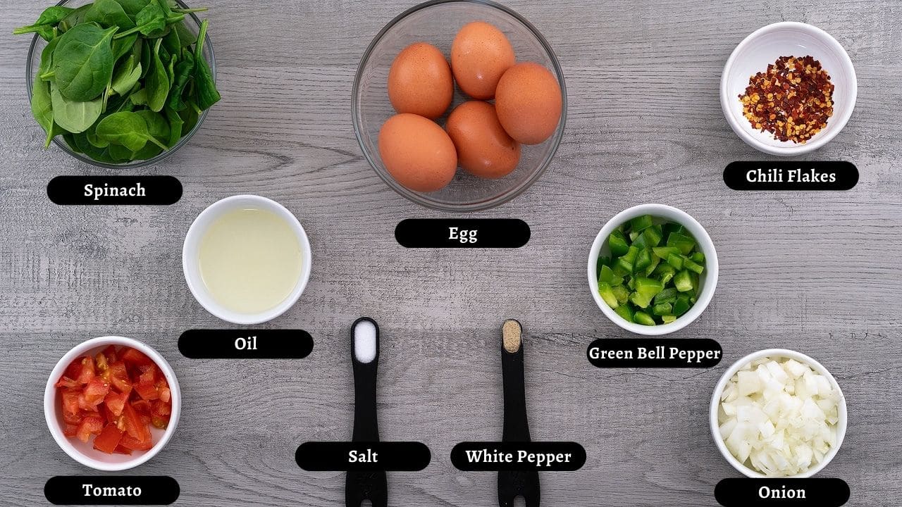 Egg White Omelette ingredients on a table