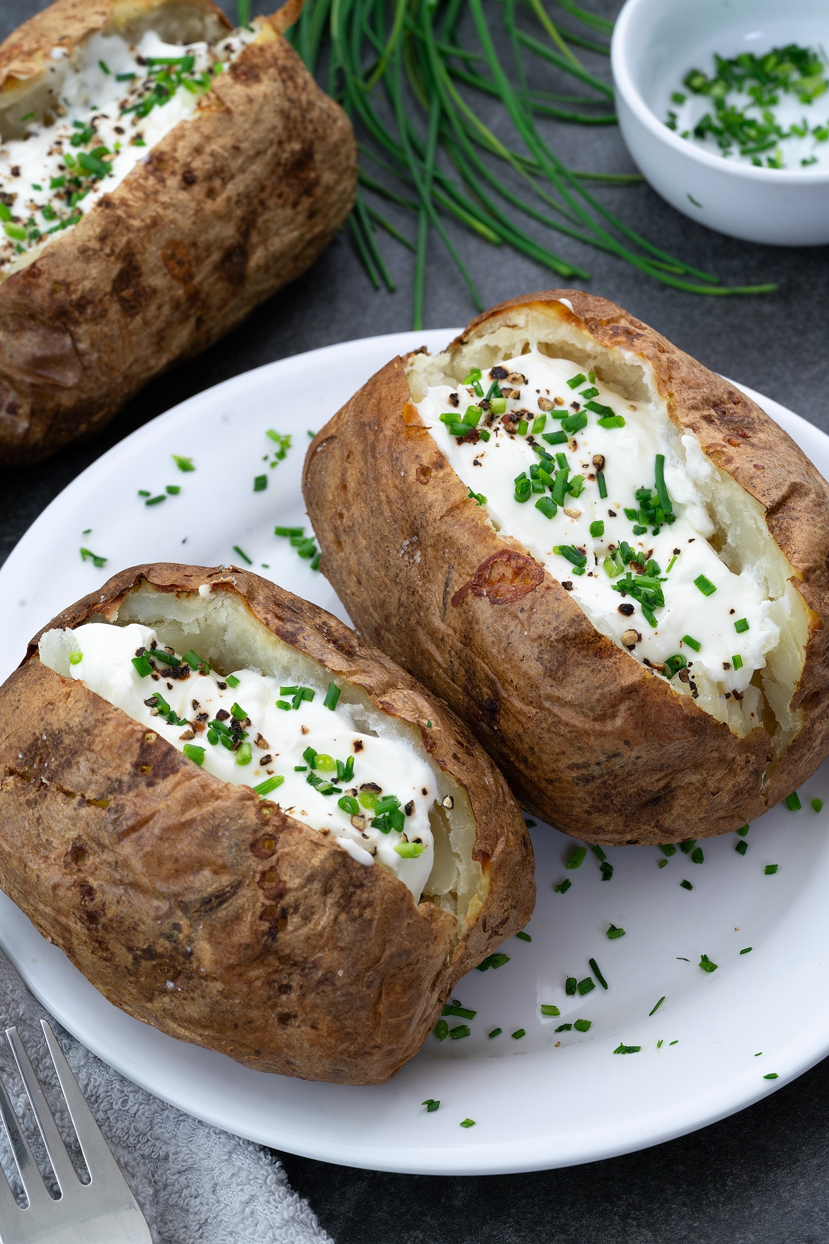 Oven Baked Potatoes in a serving plate