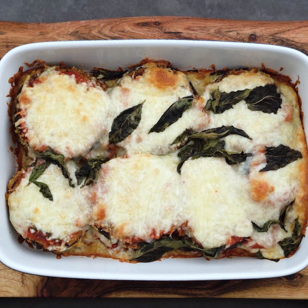Perfectly baked Eggplant Parmesan